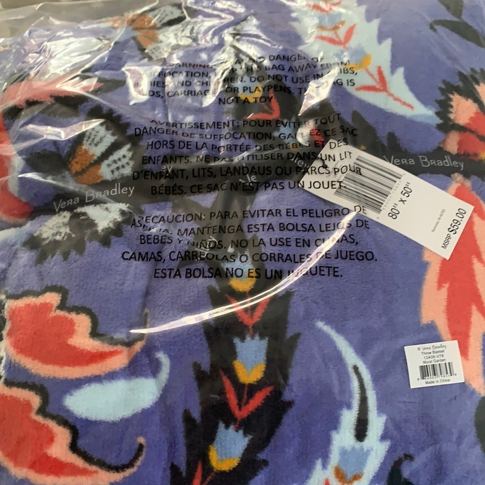 Vera Bradley fleece throw